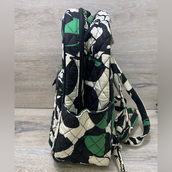 Vera Bradley Leighton Small Backpack Black Green White New Without Tags - Picture 7 of 12